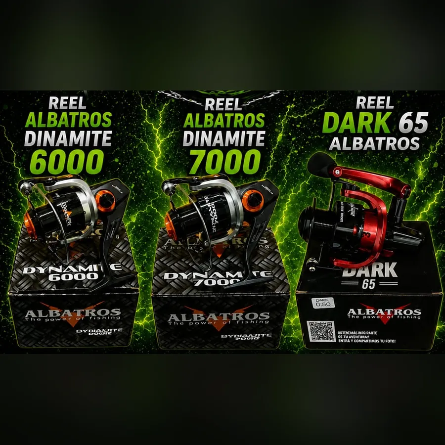 Combo 3 reeles Albatros: Dinamite 6000, Dinamite 7000 y Dark 65