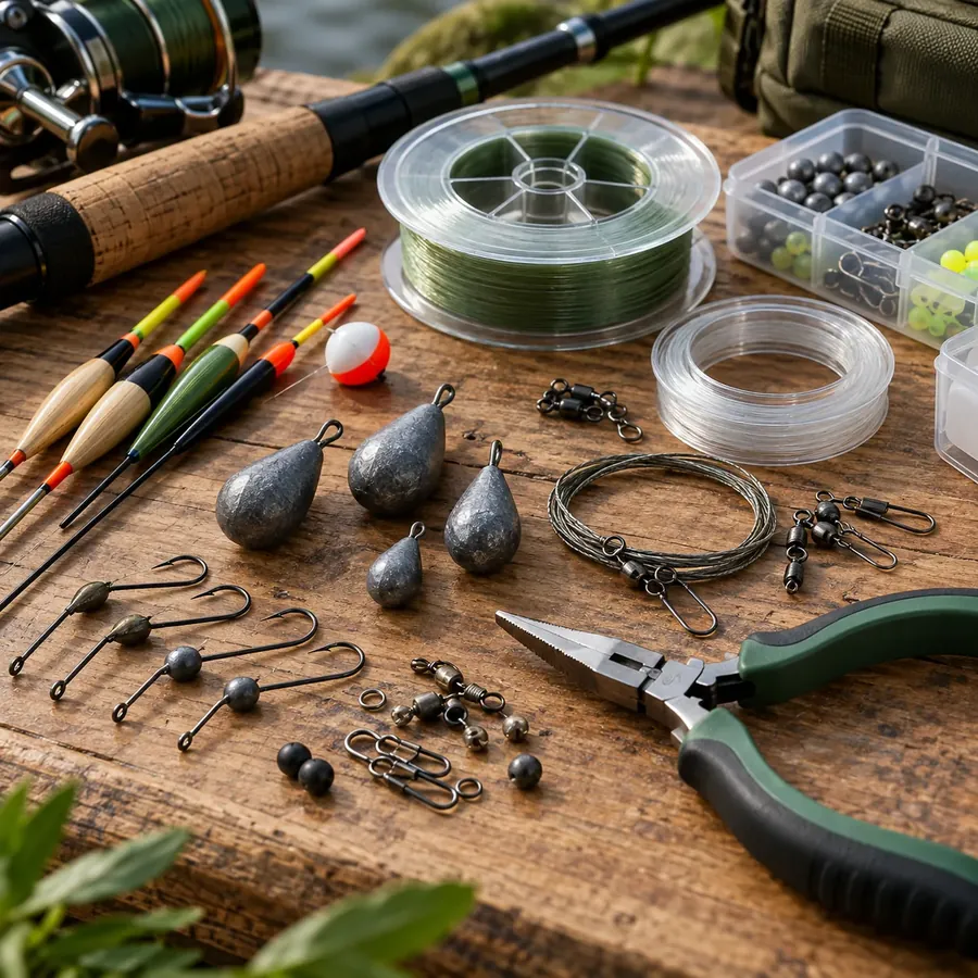 Accesorios de pesca listos para usar