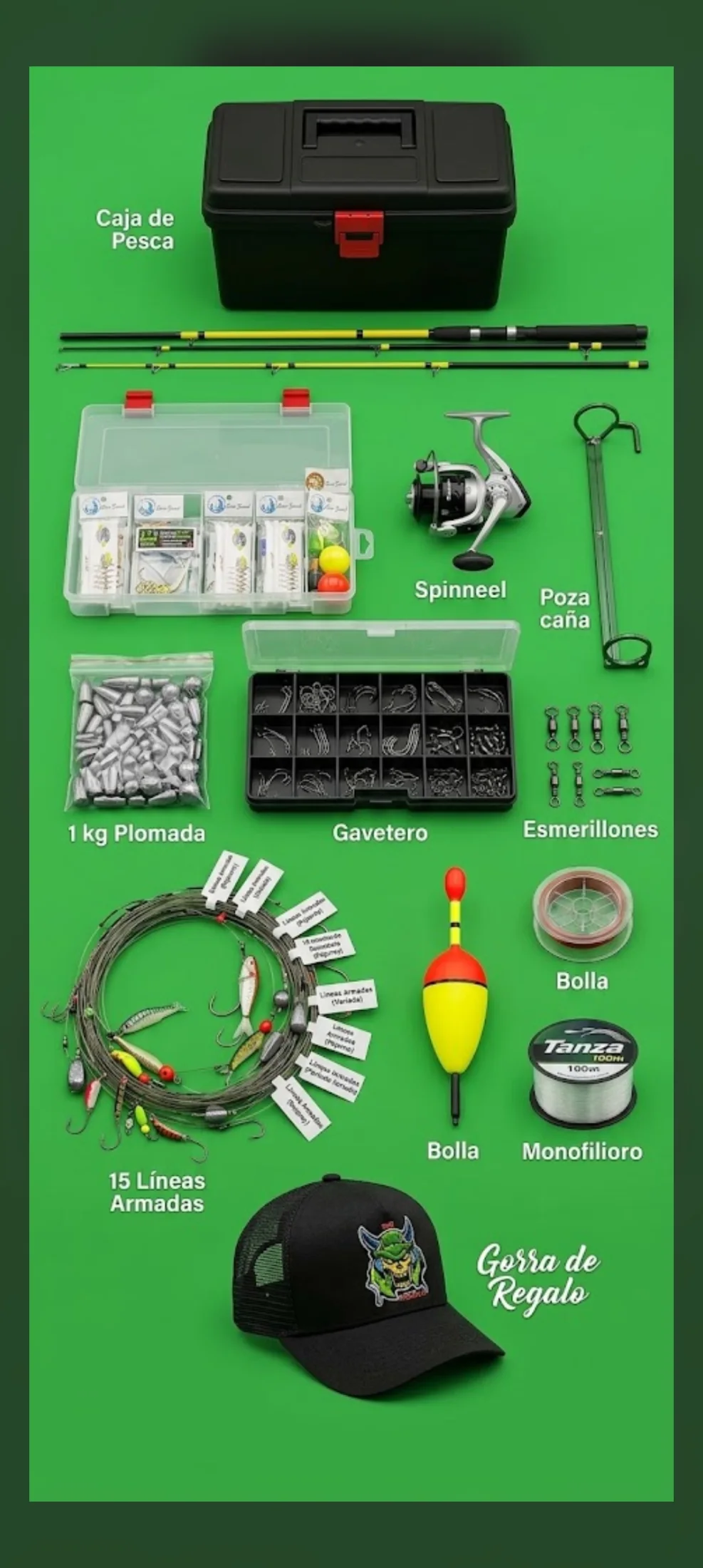 Combo completo de pesca